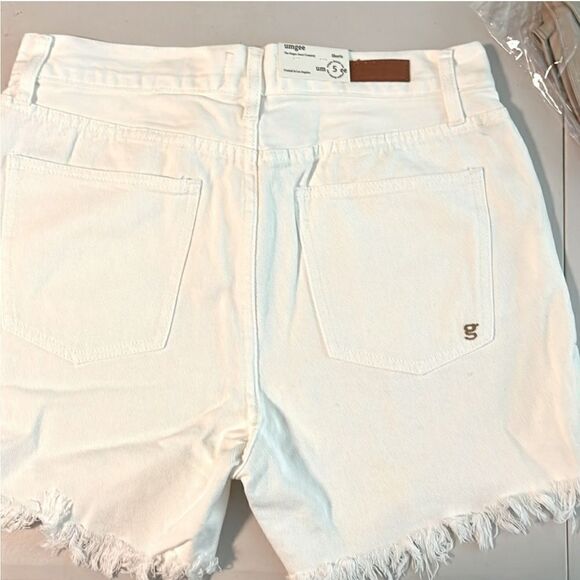 High Rise Denim Shorts Relaxed Fit White Junior Sz 5 - Picture 4 of 5